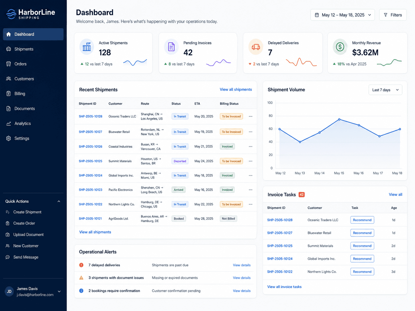 AI Invoice Recommendation Agent for Shipping Operations