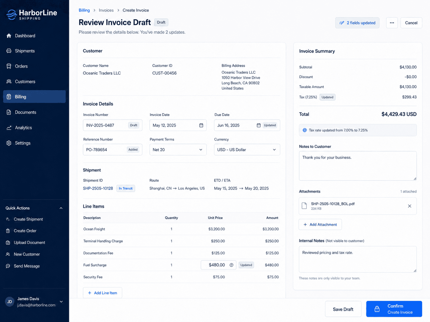 AI Invoice Recommendation Agent for Shipping Operations preview 4