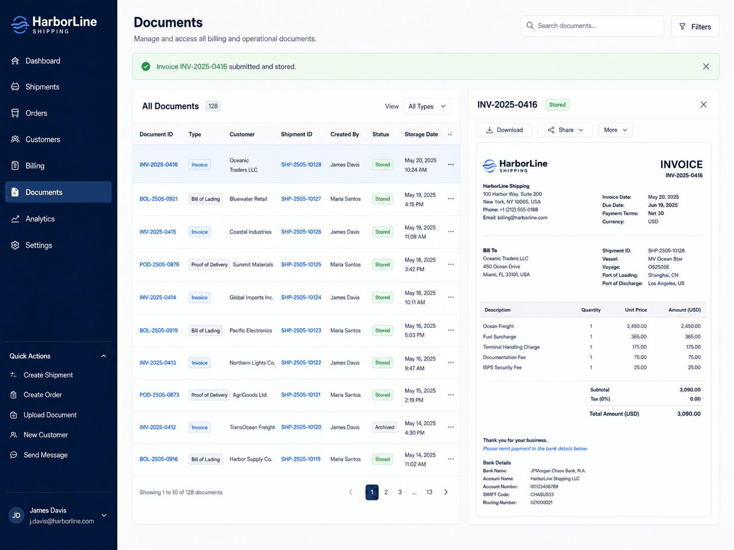 AI Invoice Recommendation Agent for Shipping Operations preview 5